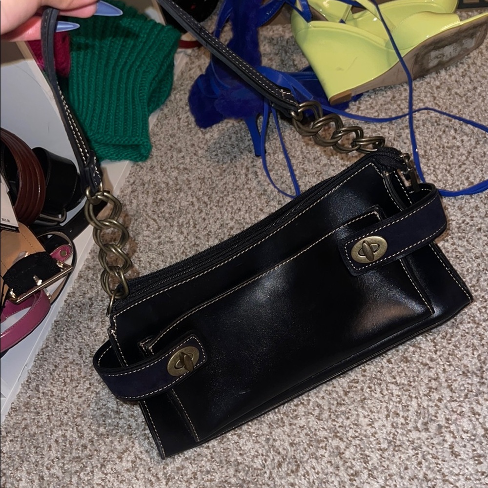Black Leather Shoulder Bag